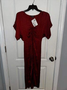 Steve Madden Deep Red Ruched Dress